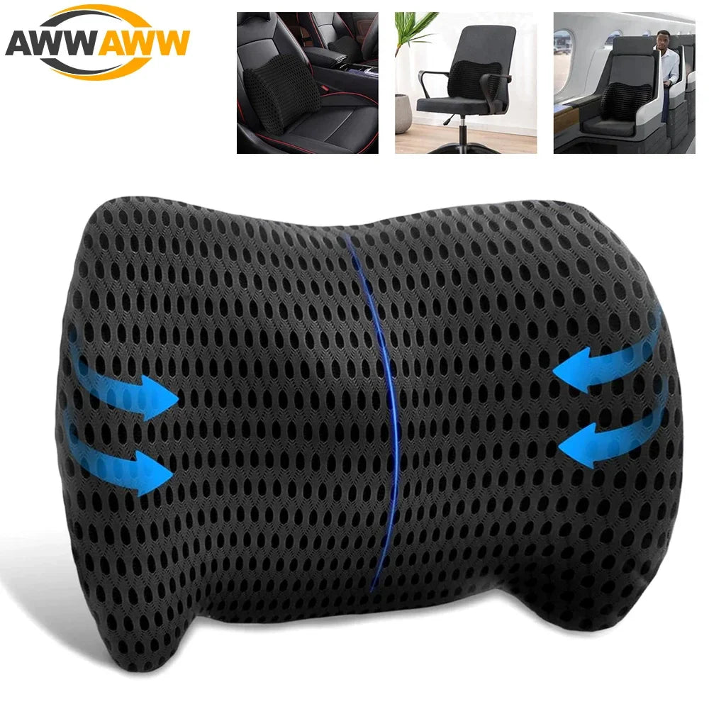 Povei Memory Foam Lumbar Support Pillow for Pain Relief in Multiple Seating Options