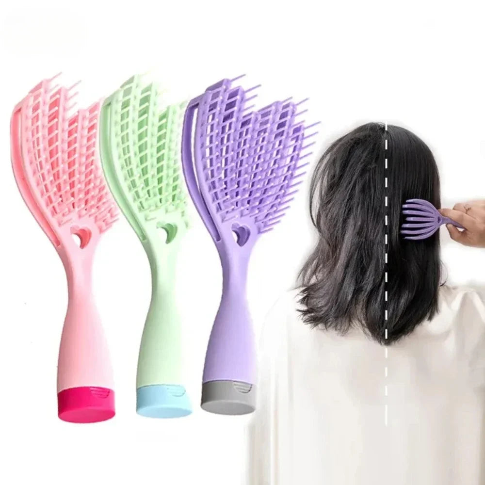 Povei Detangling Scalp Massage Hair Brush for Women - Hollow Out Design