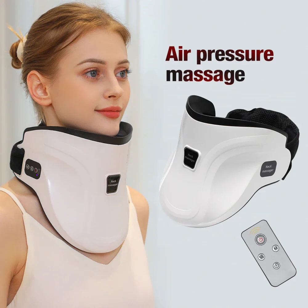 Povei Cervical Traction Device & Neck Stretcher for Posture Correction, Support, and Massage