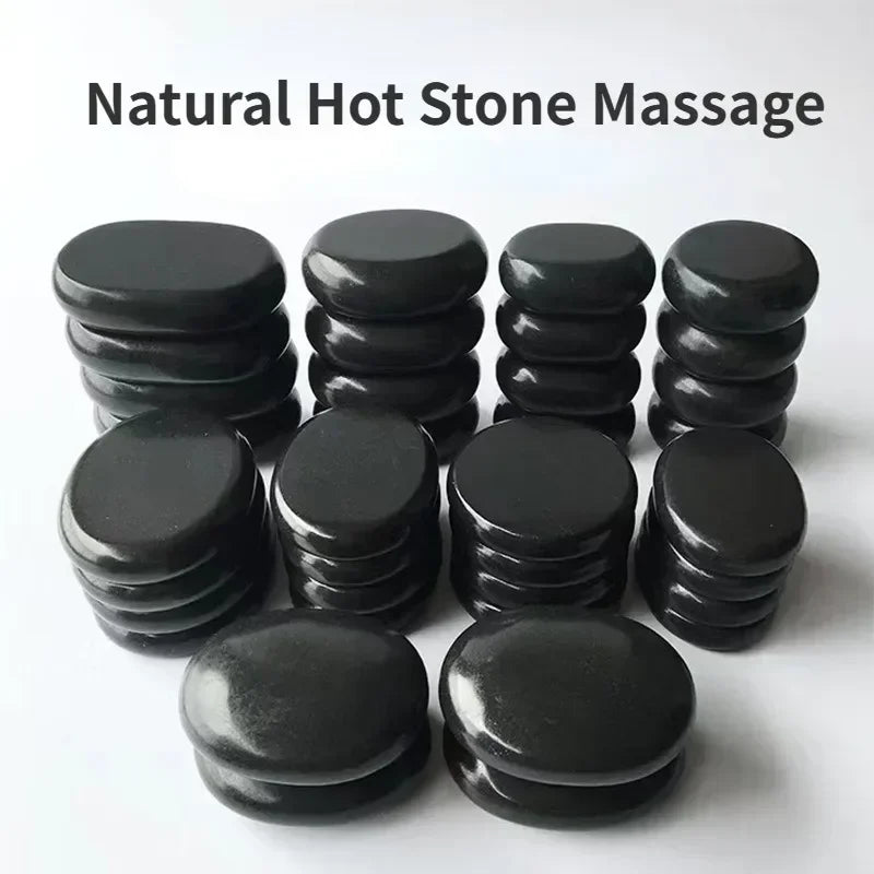 Povei Basalt Hot Stone Massage Rocks for Stress Relief and Back Pain Therapy