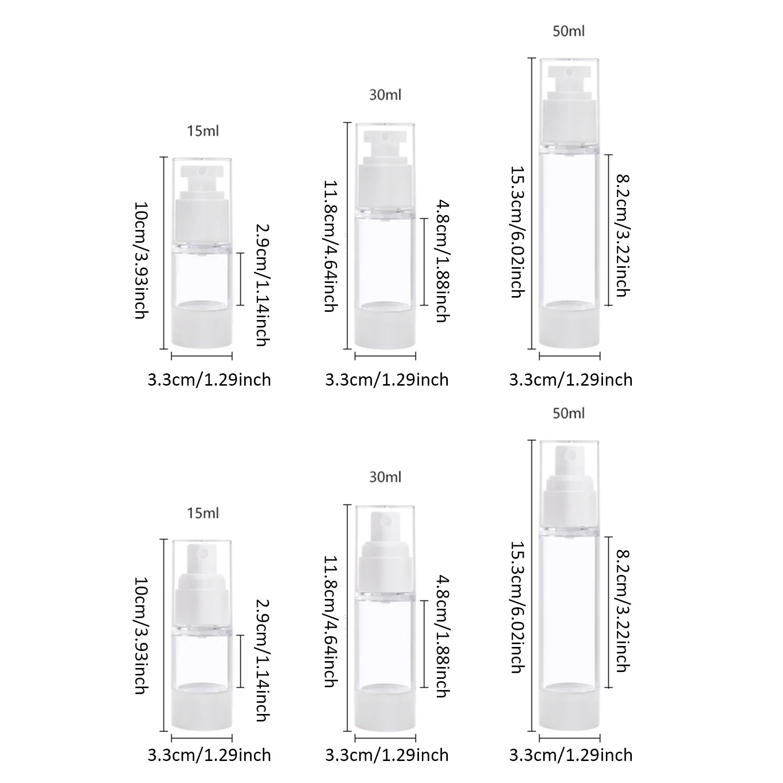 Povei 50ml Vacuum Spray and Press Cream Jar Set