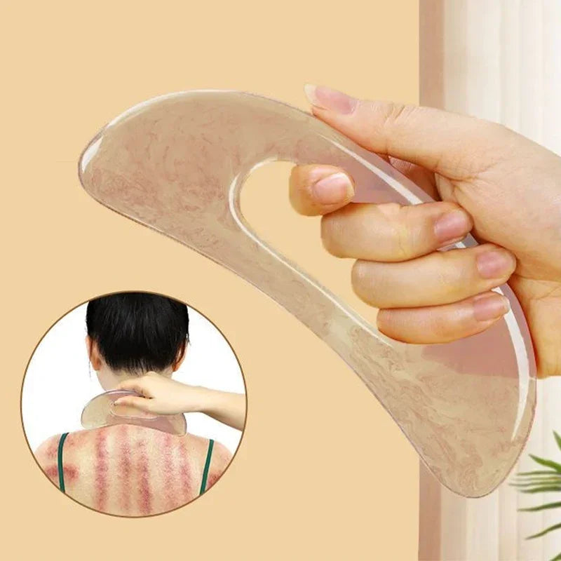 Povei Resin Beeswax Guasha Board for Face Body Massage Therapy