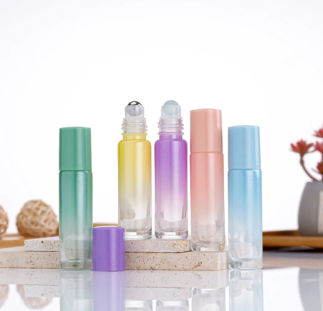 Povei 5ml Gradient Glass Roll On Bottles for Essential Oils