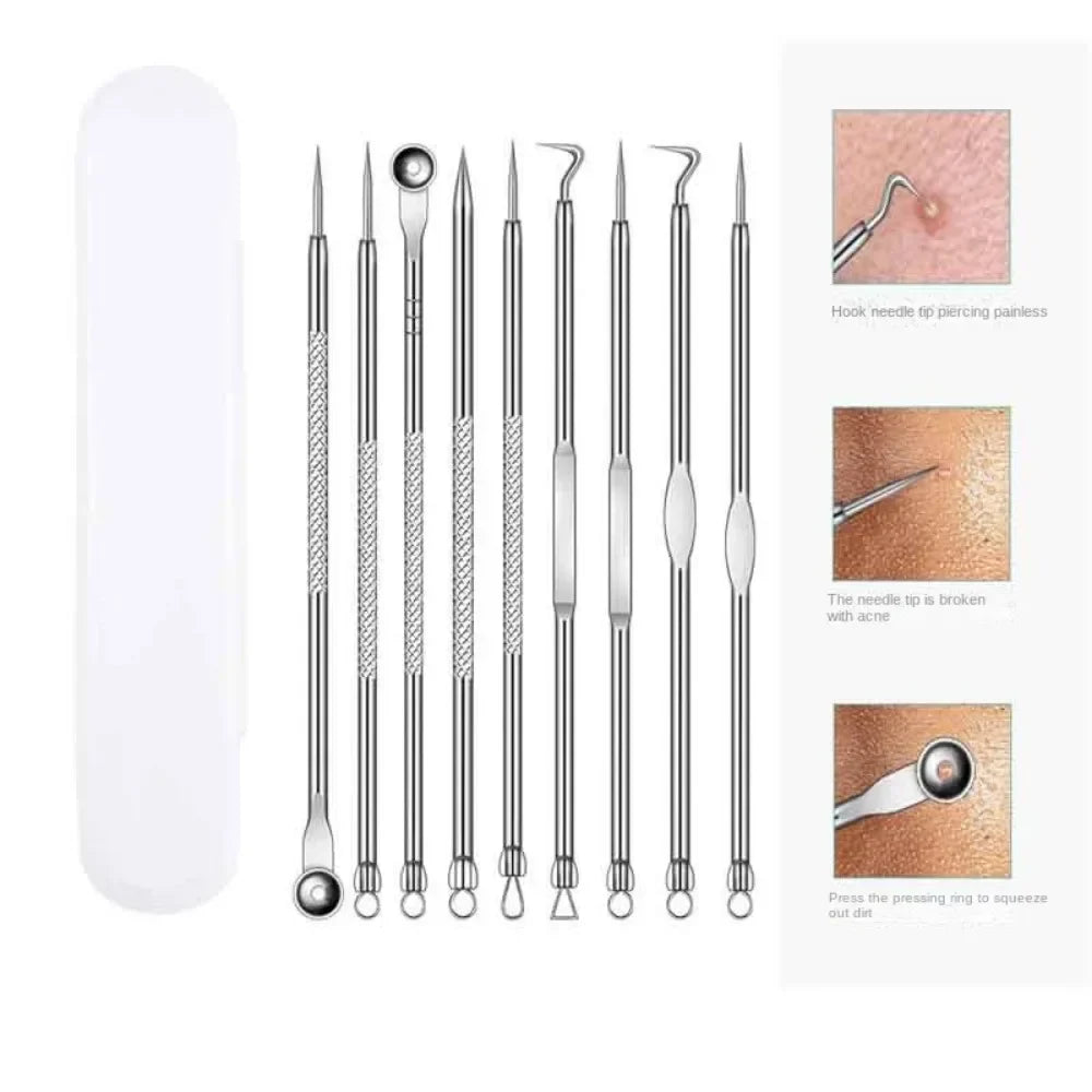 Povei Acne Blackhead Remover Set - Skin Care Blemish Extraction Tool