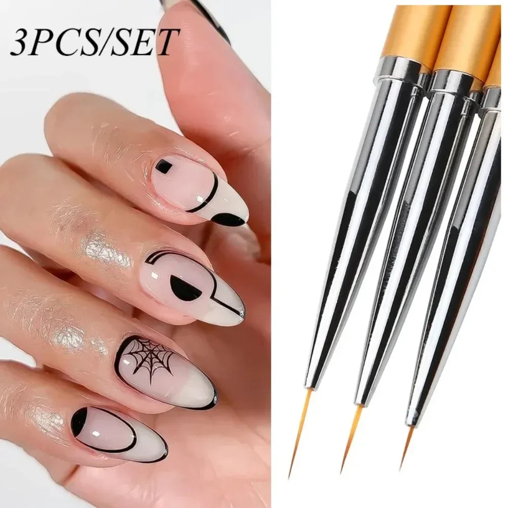 Povei French Stripe Nail Art Brush Set Manicure Tools