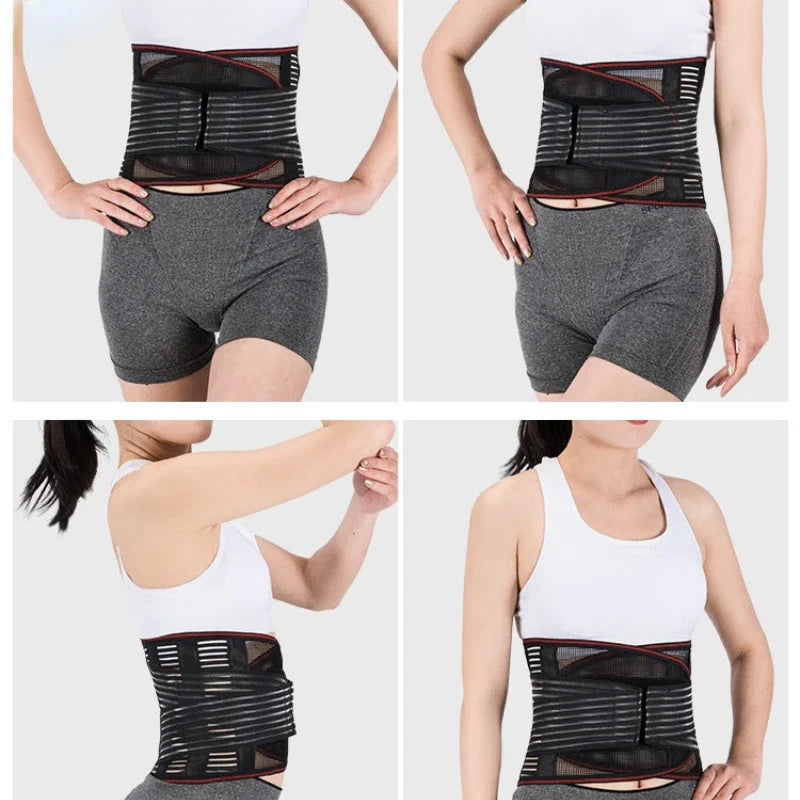 Povei Adjustable Waist Trainer Belt for Lumbar Support and Spine Alignment