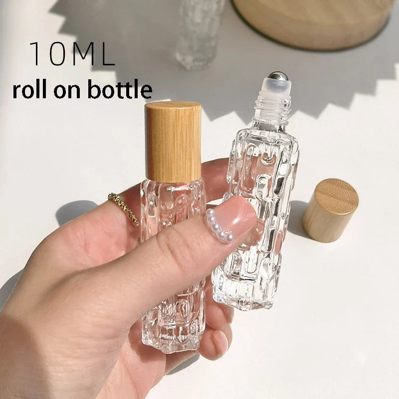 Povei 10ml Thick Glass Rollerball Perfume Essential Oil Travel Bottle