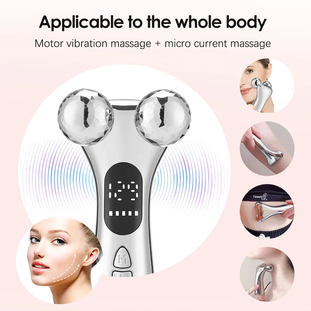 Povei Electric Facial Lifting Massager LED V-Face Double Chin Remover