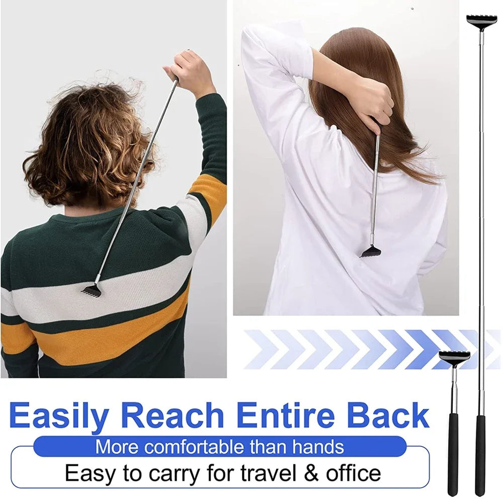 Povei Metal Retractable Back Scratcher Extendable to 26.9 Inches for Itch Relief