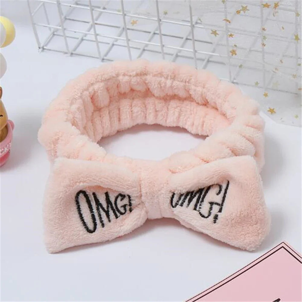 Povei Elastic Coral Fleece Bow Hairbands for Women and Girls