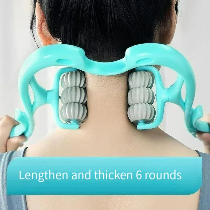 Povei 6-Wheel Cervical Massage Roller for Neck, Shoulder, and Back Relief