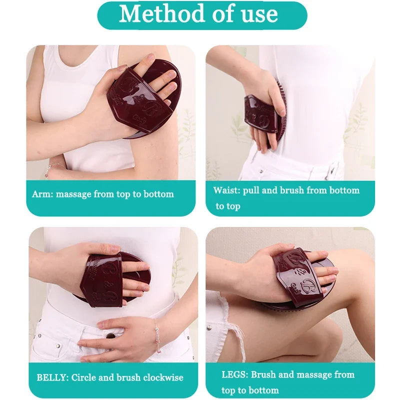 Povei Body Massager Gua Sha Scraping Board Brush - Anti Cellulite Slimming Relaxing Scrubber