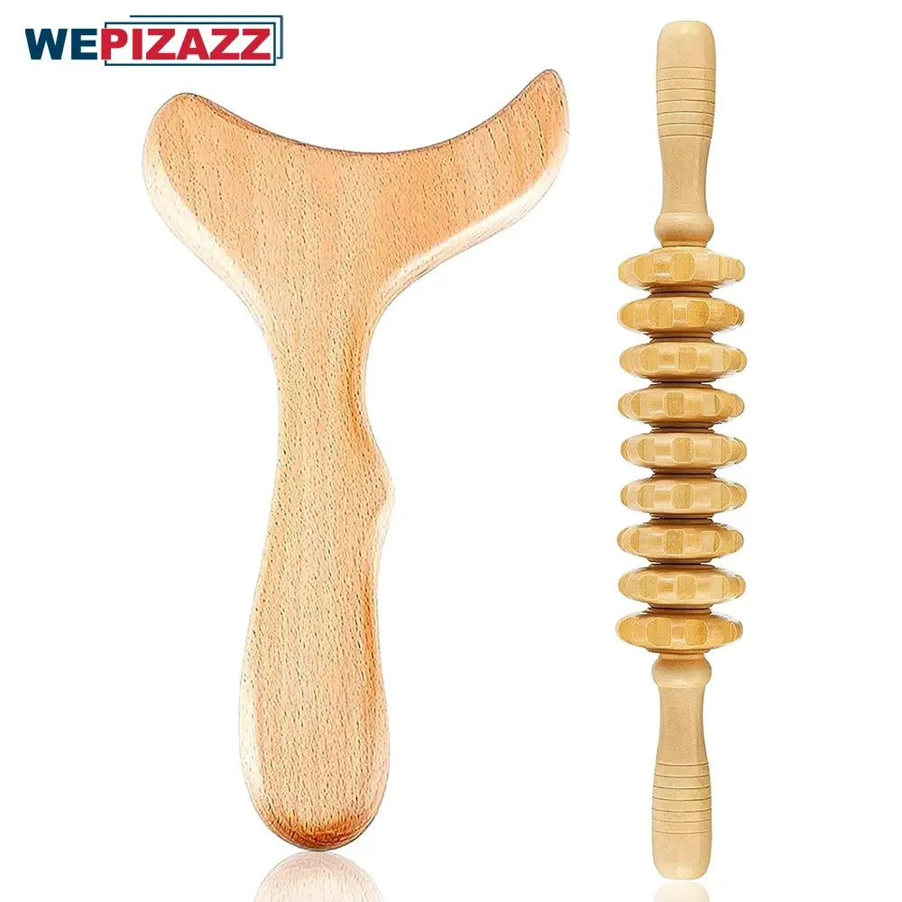 Povei Wood Therapy Lymphatic Drainage Massage Tool for Body Shaping and Pain Relief