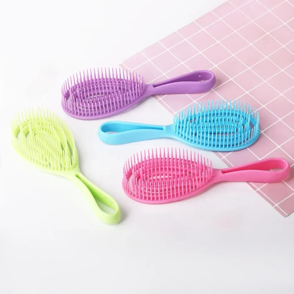 Povei Detangling Hair Brush: Elastic Scalp Massage Comb for Wet Curly Hair - Styling Tool