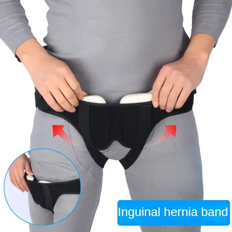 Povei Adjustable Inguinal Hernia Support Belt with Inflatable Bag and Compression Pads