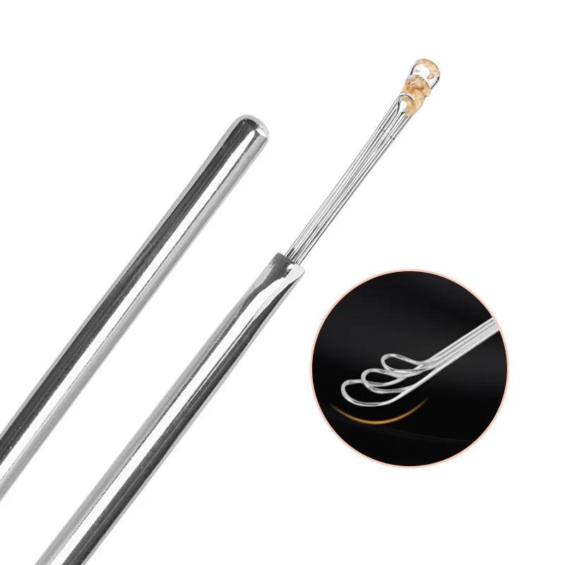 Stainless Steel Earpick Curette Cleaner by Povei: Handle Design for Ear Wax Removal