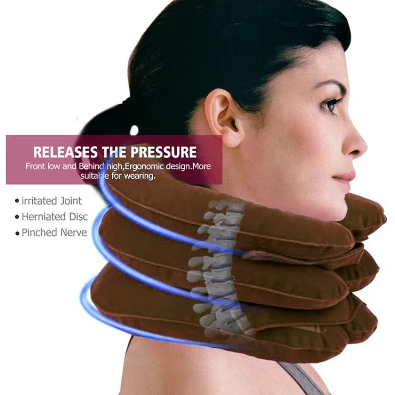 Povei Neck Stretcher Air Pillow Cervical Brace Traction Device