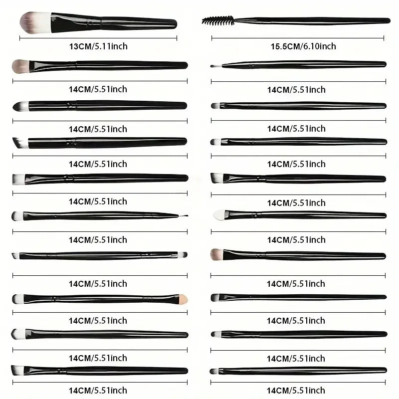 Povei 20-Piece Makeup Brush Set for Face, Eyes, and Lips