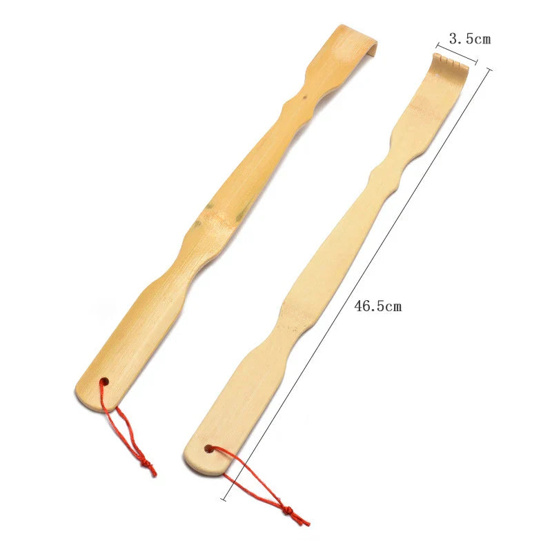 Povei Bamboo Back Scratcher Massager for Itch Relief and Relaxation