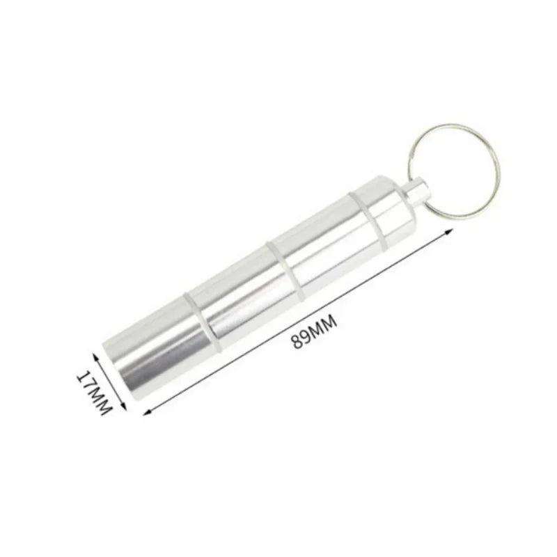 Povei Metal Pill Box Keychain: Split 7 Days, Modern, Waterproof