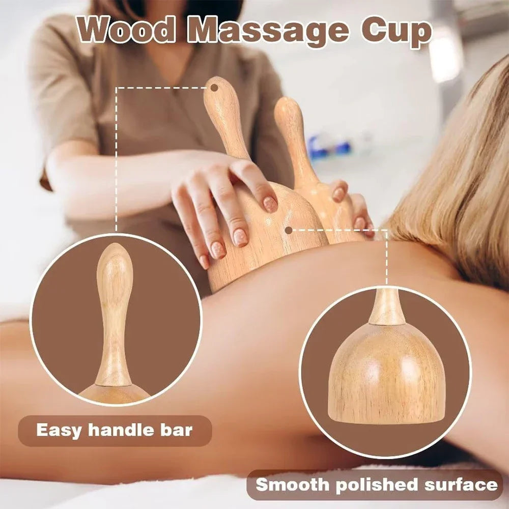 Povei Wood Therapy Massager Kit for Body Sculpting and Muscle Pain Relief