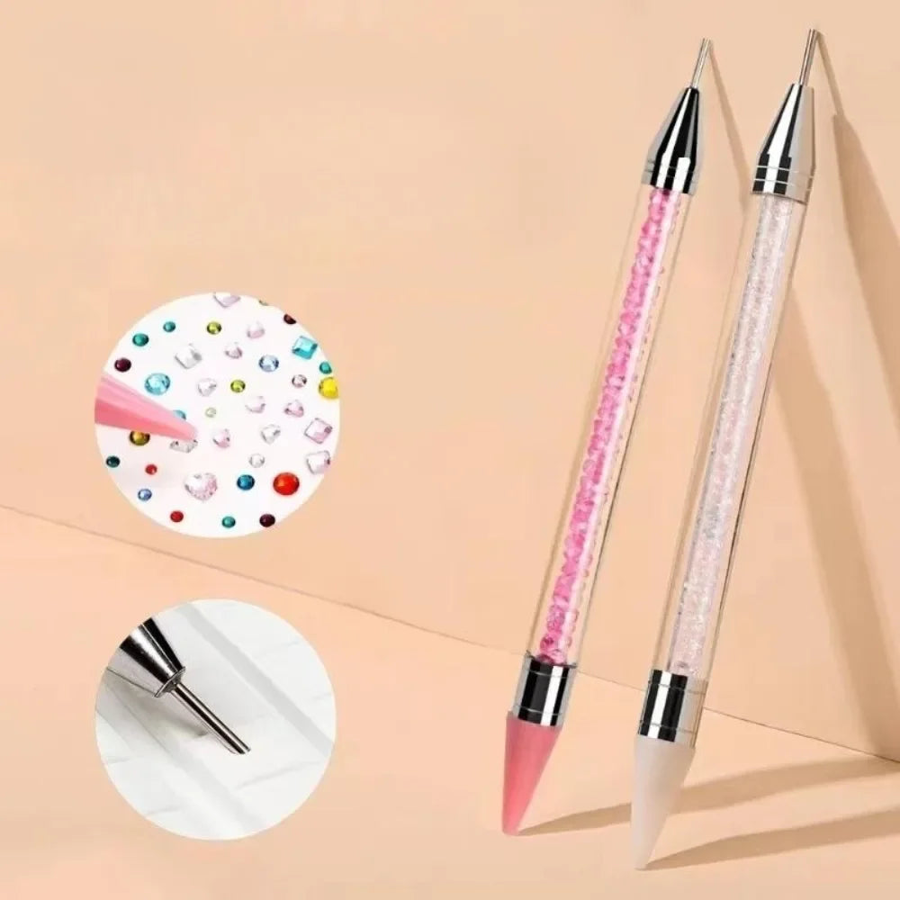 Povei Dual End Dotting Pen & Painting Brush Manicure Tool for Nail Art