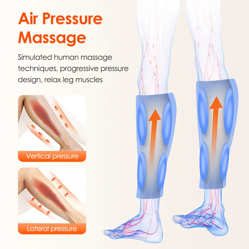 Povei Air Pressure Calf Massager with Leg Heating and 4 Modes Relaxation