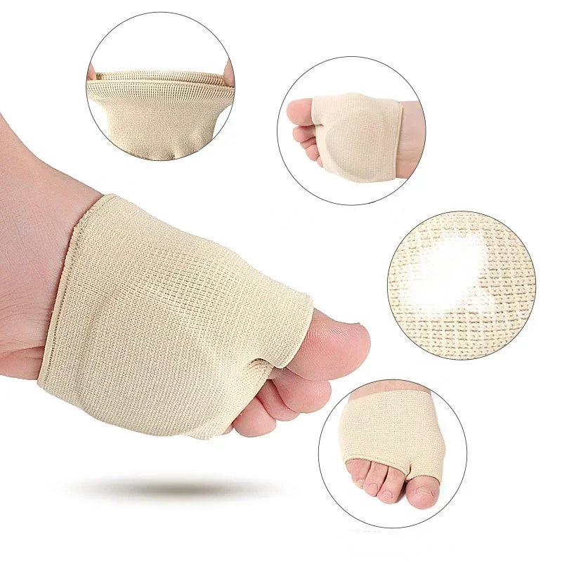 Silicone Metatarsal Sleeve Pads by Povei: Comfortable Toe Bunion Cushion and Forefoot Gel Protection