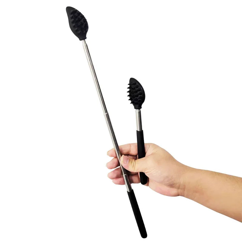 Povei Telescopic Back Scratcher Kit - Extendable Massager for Itch Relief