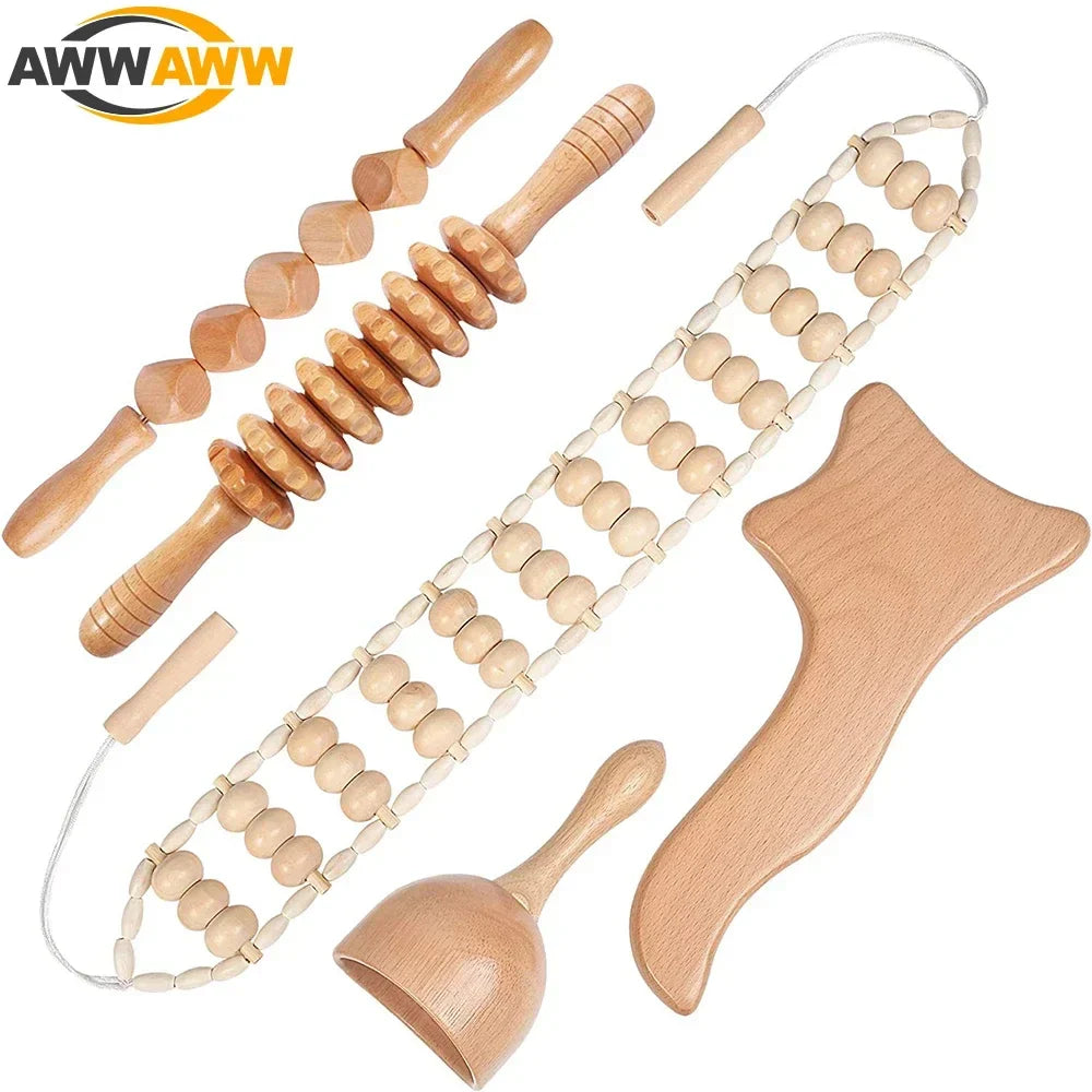 Povei Wood Therapy Lymphatic Drainage Massager for Muscle Release & Body Contouring