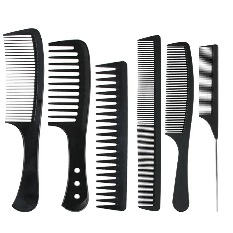 Povei Black Fine-Tooth Metal Pin Comb for Hair Styling