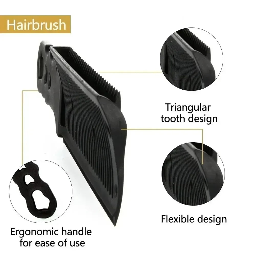 Povei Men's Arc Design Flat Top Hair Cut Comb for Precise Haircuts