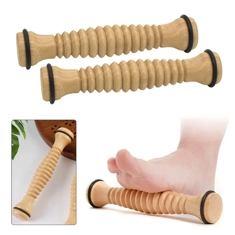 Povei Wood Foot Massage Roller for Plantar Fasciitis Relief