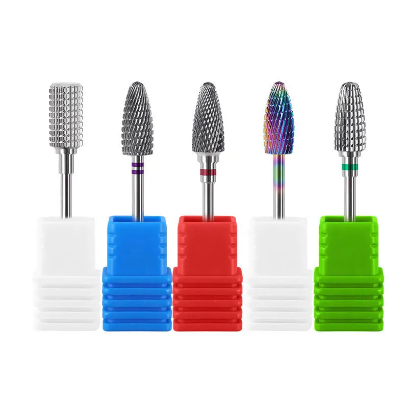 Povei Tungsten Steel Nail Drill Bits Set for Gel Polish Removal