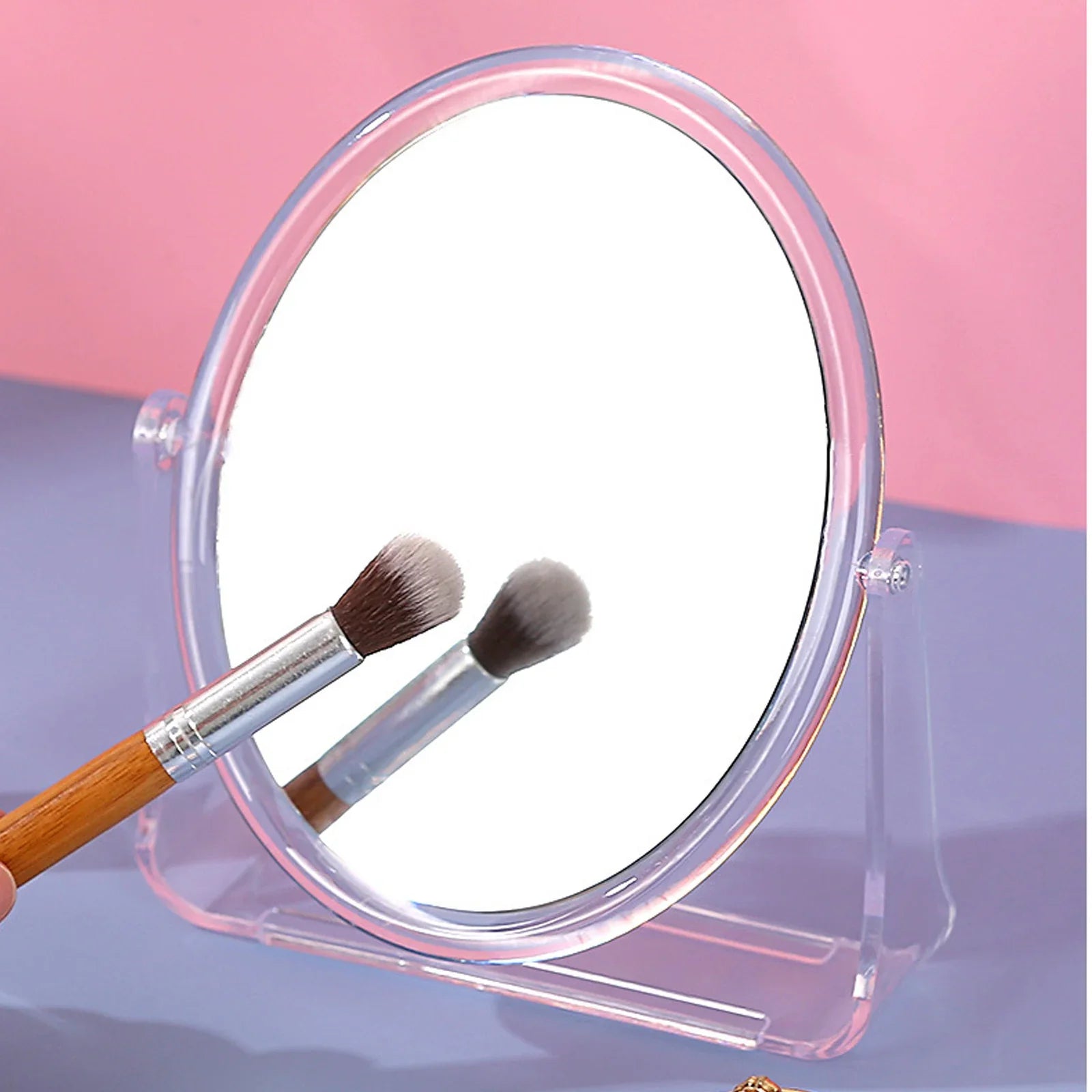 Povei Double-Sided Swivel Makeup Mirror for Beauty Grooming