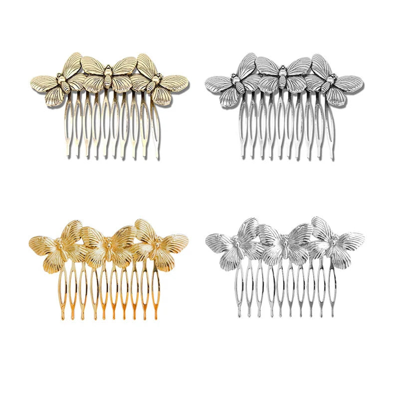 Povei Butterfly Hair Combs Bridal Wedding Side Clips Hair Accessories