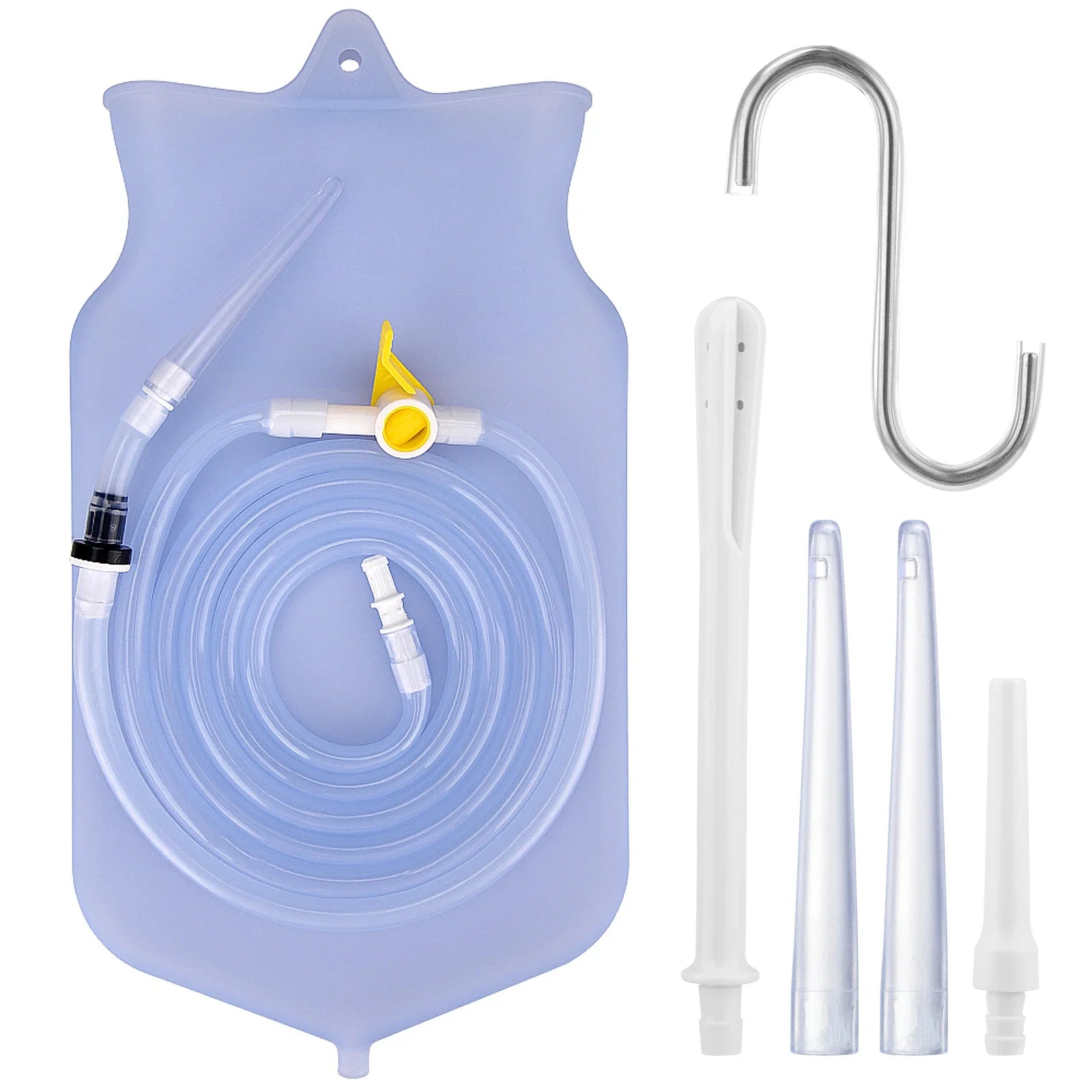 Povei 2L Silicone Enema Bag Kit - Home Use Colon Cleansing & Anal Flushing