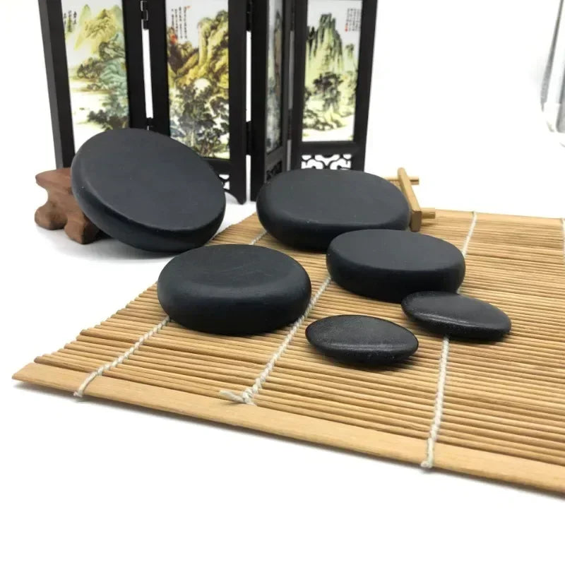 Povei Basalt Hot Stone Massage Rocks for Stress Relief and Back Pain Therapy