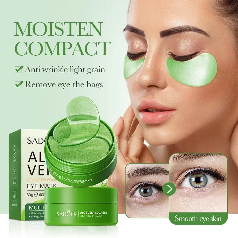 Povei Aloe Vera Collagen Eye Mask for Dark Circles and Wrinkles