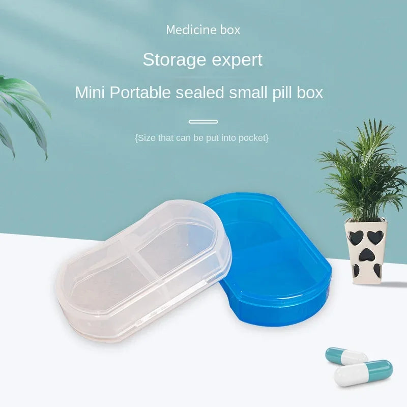 Povei Mini Pill Medicine Box Dispenser Case Organizer Splitter Holder