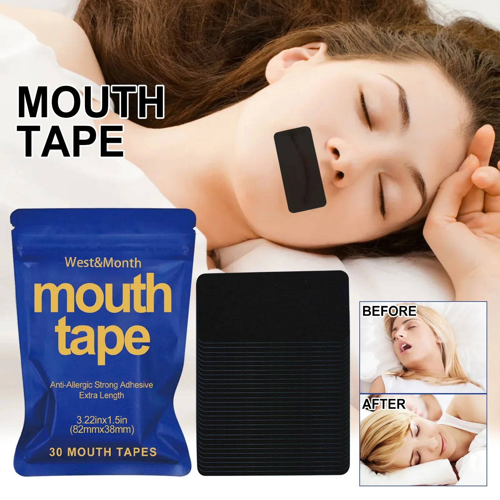 Povei Anti Snoring Mouth Tape for Better Sleep and Improved Breathing