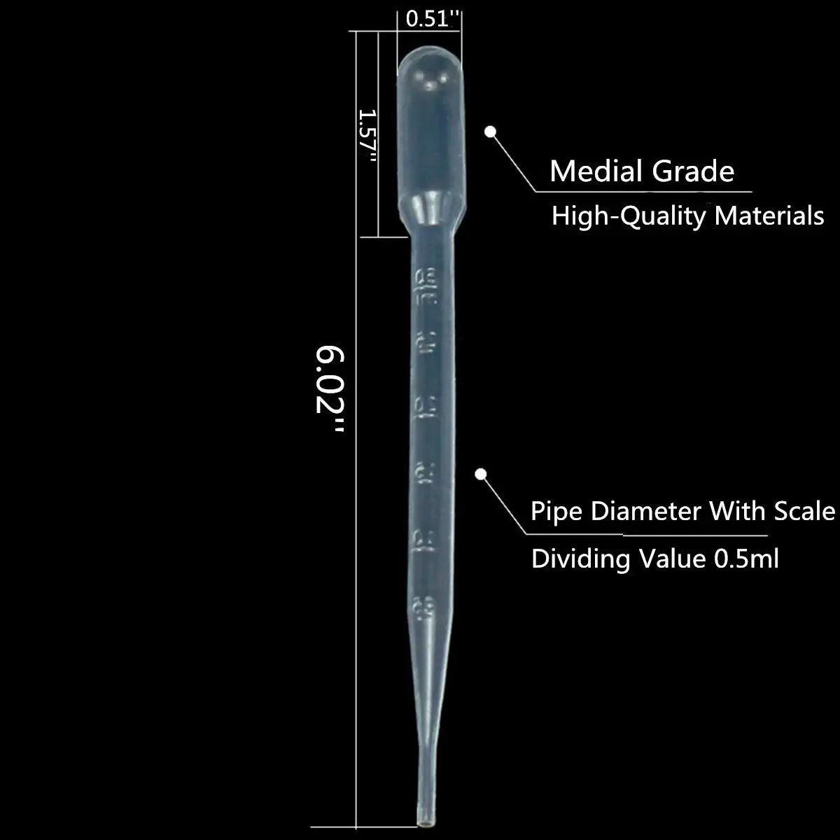 Povei 3ml Plastic Graduated Pipettes for Education