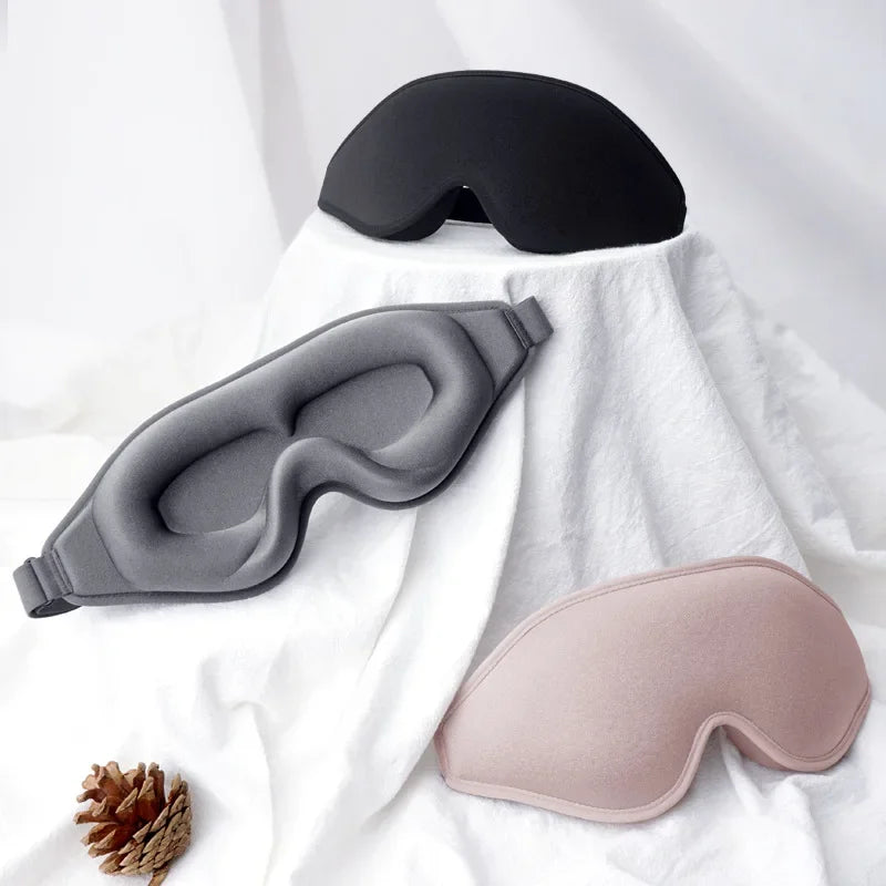 Povei 3D Memory Foam Sleep Mask Block Out Light Blindfold Face Mask Eye Shade