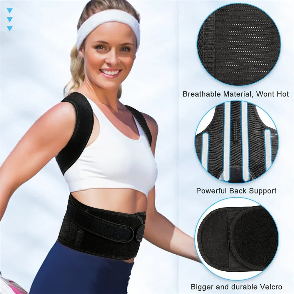 Back Pro by Povei - Posture Corrector for Lumbar Support and Upright Alignment