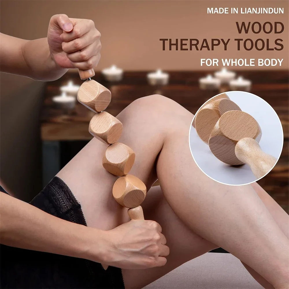 Povei Wood Therapy Massage Kit, Lymphatic Drainage and Gua Sha Tools