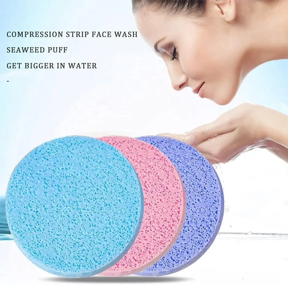 Povei Compressed Face Cleaning Sponge for Gentle Face Cleansing