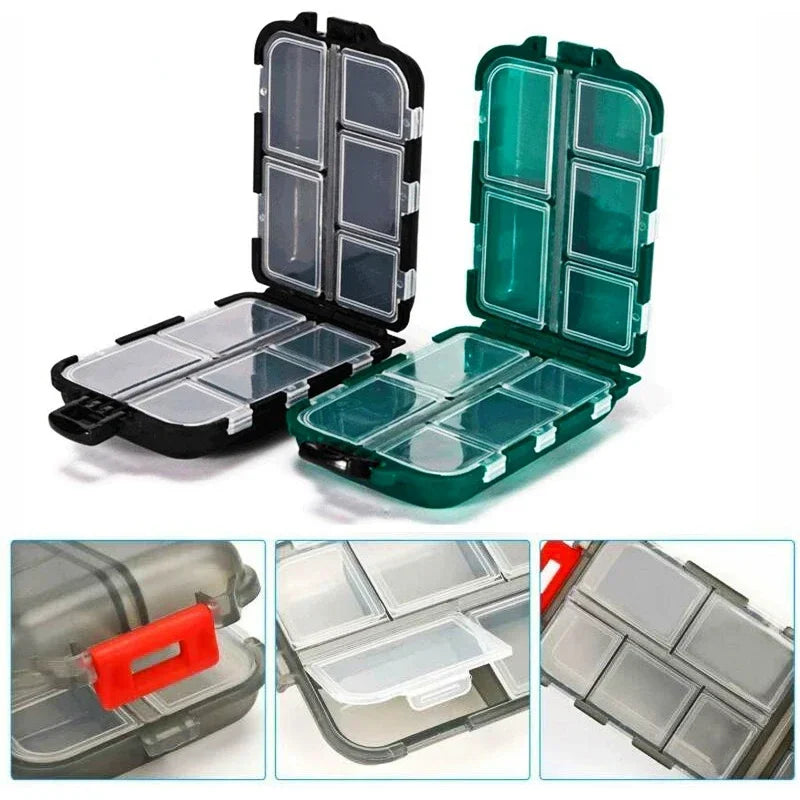 Povei 10-Grid Pill Dispenser Organizer for Travel & Daily Use