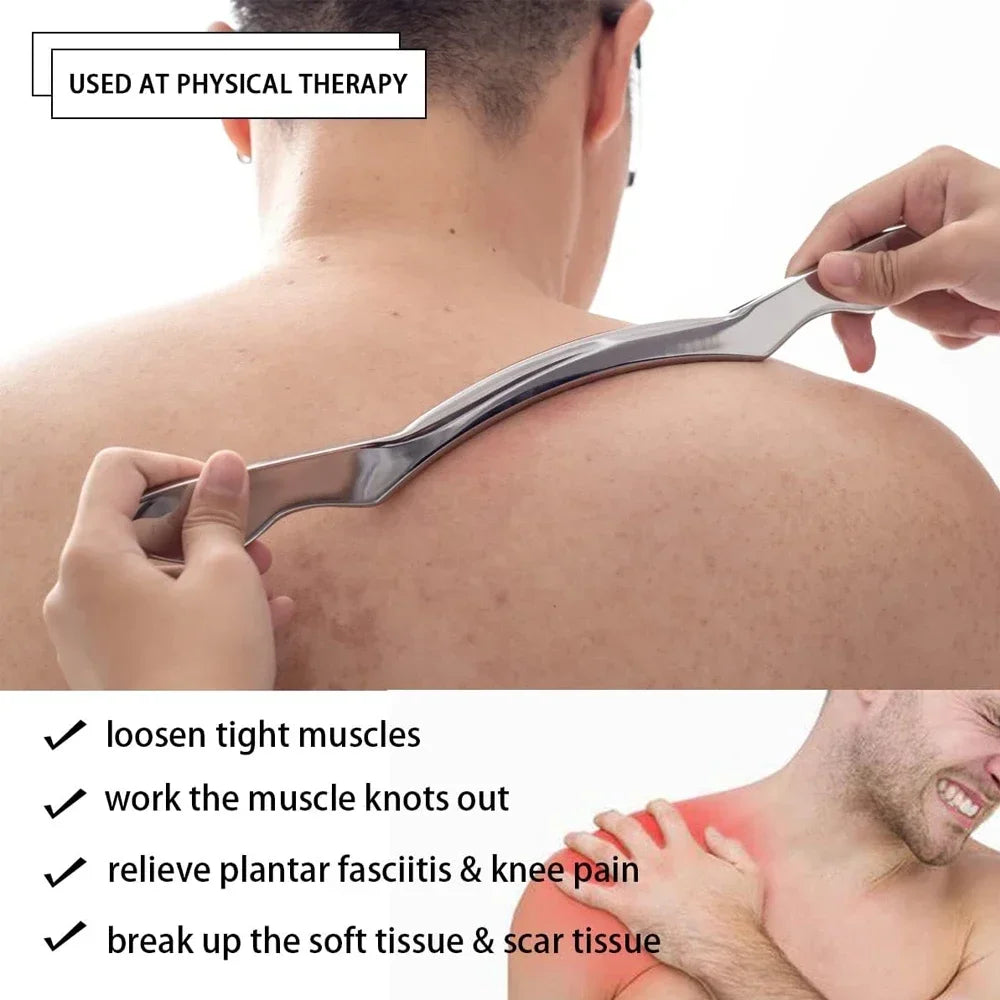 Povei Stainless Steel Gua Sha Muscle Scraper Tool