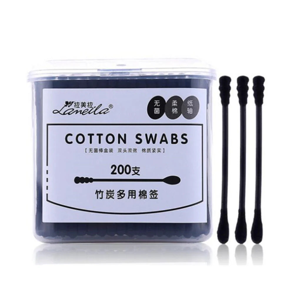 Povei Double Heads Cotton Swab Ear Cleaner Makeup Tool