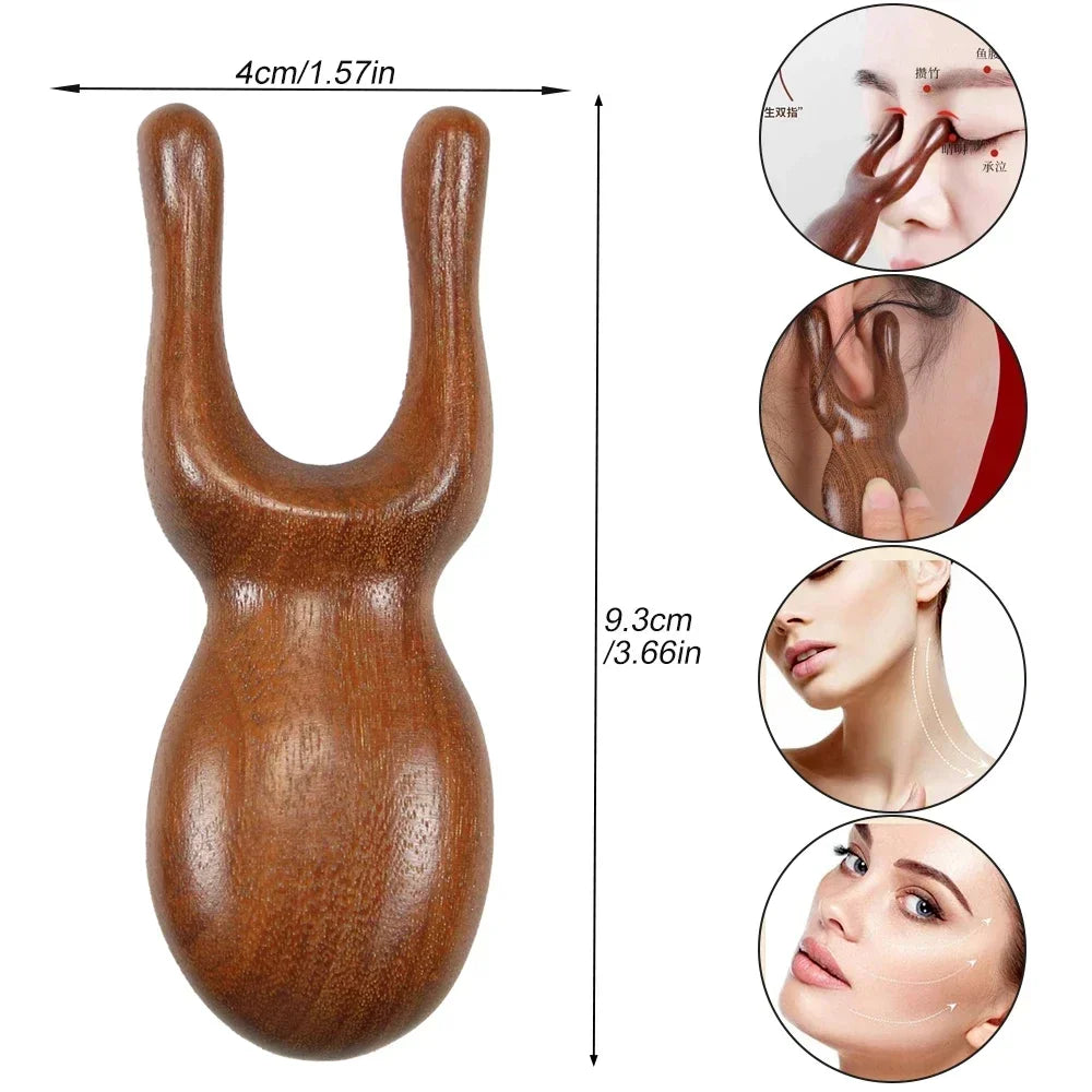 Povei Nose Shaping Clip - Wooden Nose Shaper & Facial Massage Beauty Tool